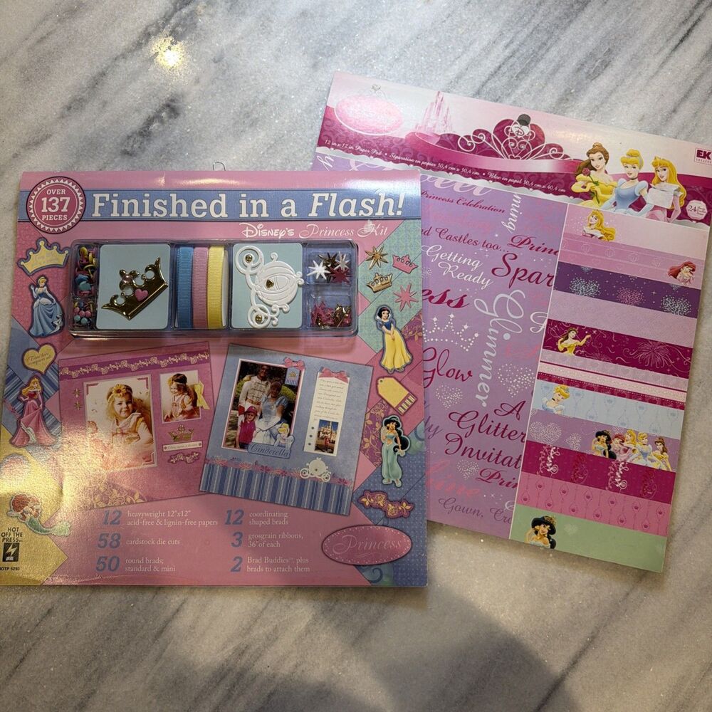 Finished In A Flash Disney Princess Scrapbooking Kit & Princess Paper Pack 12x12